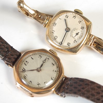 Lot 151 - Two vintage ladies 9ct gold cased wristwatches,...