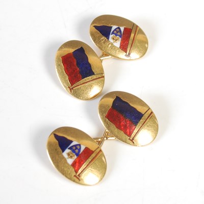 Lot 154 - Sailing Interest, a pair of 15ct gold and...