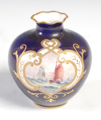 Lot 233 - A miniature Royal Crown Derby cobalt blue...