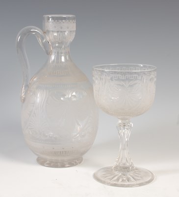 Lot 238 - A 19th century clear and frosted glass wine...