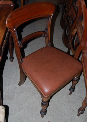 Lot 799 - A set twenty Victorian mahogany balloon back...