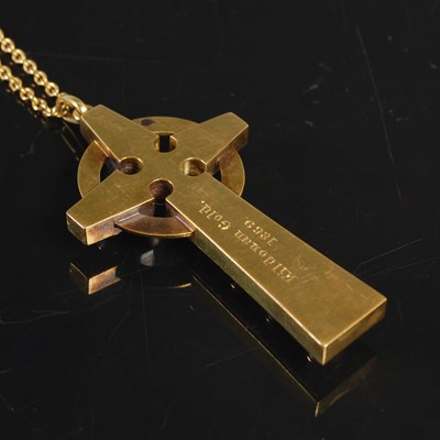 Lot 248 - A Scottish gold and pearl set Celtic cross,...