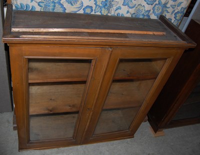 Lot 800 - A 20th century pine cabinet top with double...