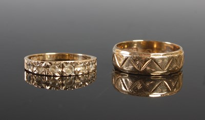 Lot 262 - A 9ct gold wedding ring, size N 1/2, 3.9g;...