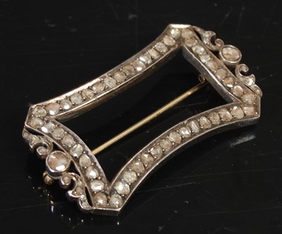 Lot 271 - A yellow and white metal rose cut diamond set...