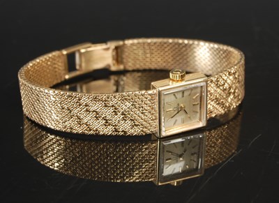 Lot 9B - A vintage ladies Omega 9ct gold bracelet...