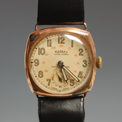 Lot 9D - A vintage gentleman's 9ct gold cased Rotary...