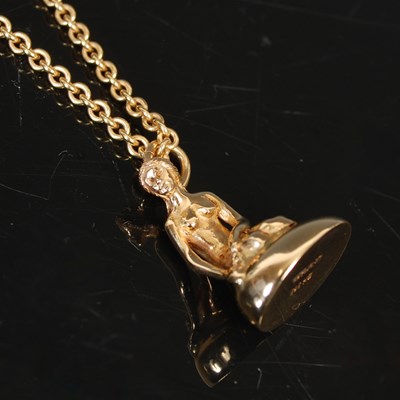 Lot 230 - A 14ct gold necklace suspending a Danish 14ct...
