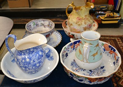 Lot 436 - A group of 19th century ceramic water jugs and...