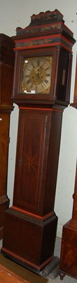 Lot 770 - A George III mahogany and boxwood longcase...