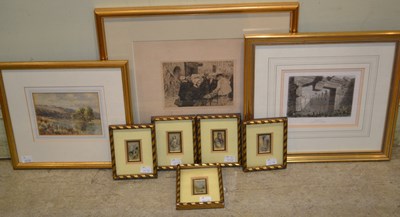 Lot 479 - A box of assorted pictures and prints, to...