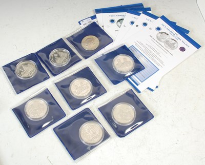 Lot 290 - A collection of eight Sterling silver coins,...