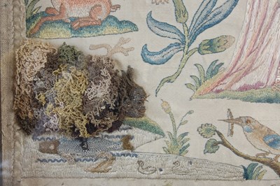 Lot 217 - A 17th century silkwork and stumpwork picture,...