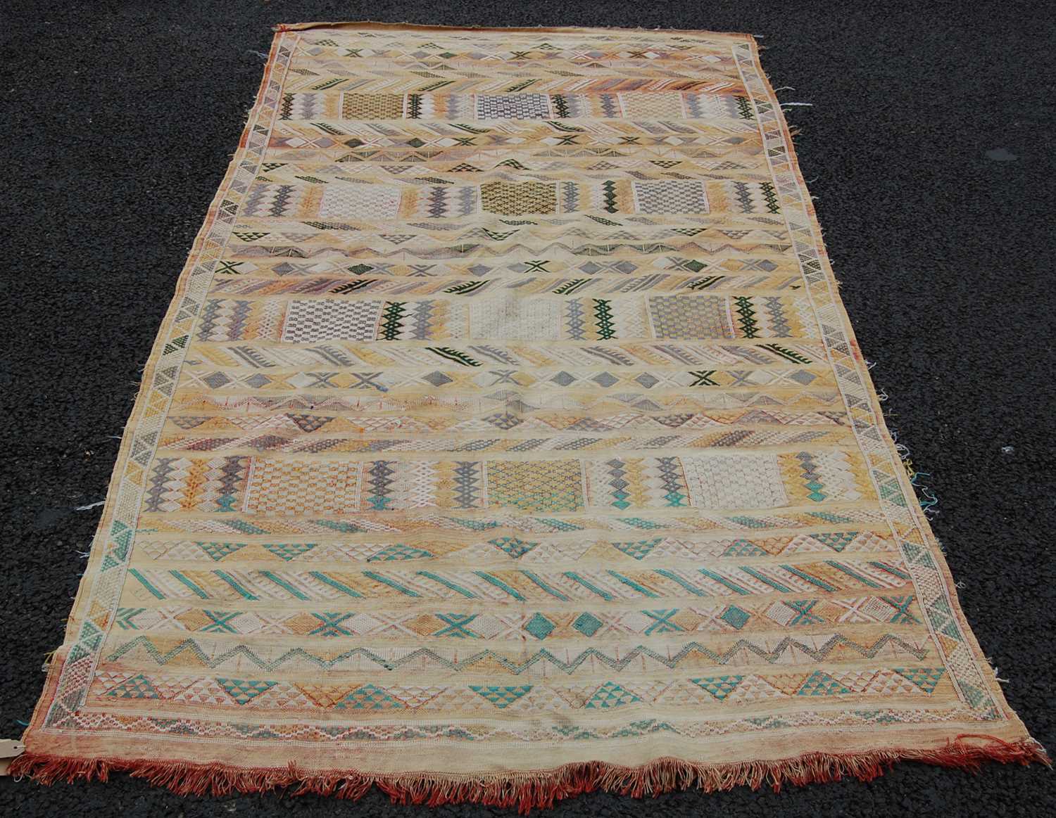 Lot 803 - A vintage hand-woven wall hanging, the...