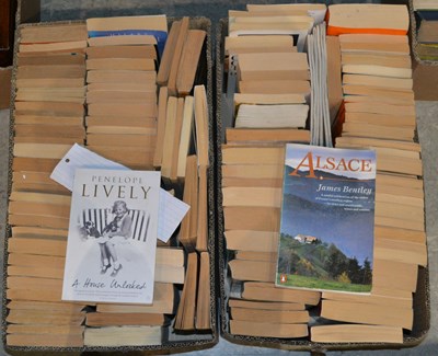Lot 487 - Two boxes of assorted Penguin books, to...