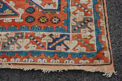 Lot 807 - A Persian rug, 20th century, the abrashed...