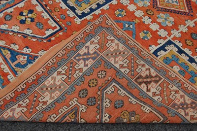 Lot 807 - A Persian rug, 20th century, the abrashed...