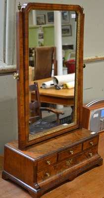 Lot 632 - A 19th century walnut dressing table mirror...