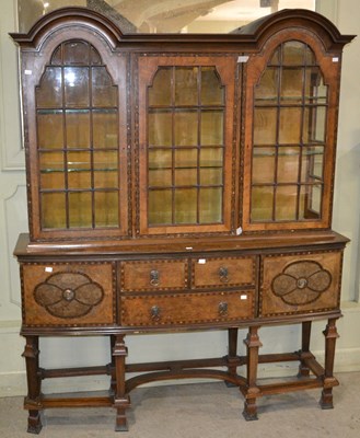 Lot 645 - An Arts & Crafts walnut, marquetry and mother...