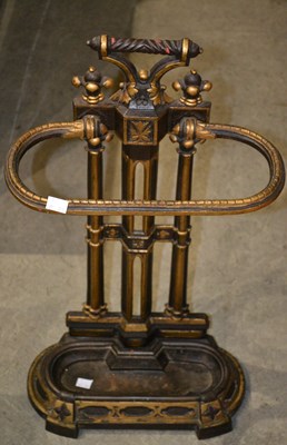 Lot 669 - A 19th century cast iron umbrella/ stick stand...