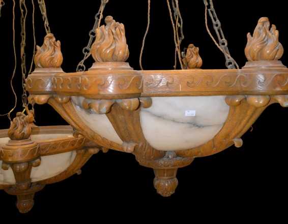 Lot 705 - A pair of six light early 20th century Art...
