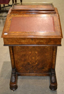 Lot 714 - A 19th century walnut and marquetry inlaid...