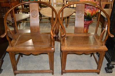 Lot 717 - A matched pair of Chinese Jichimu horseshoe...