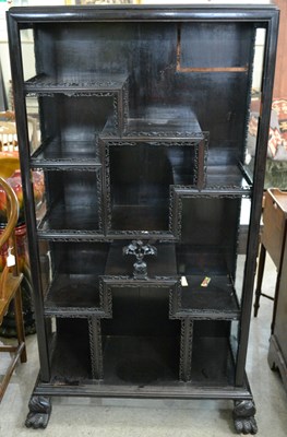 Lot 718 - A late 19th century Chinese darkwood curio...