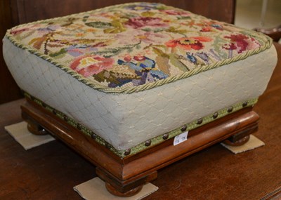 Lot 720 - A 19th century stool of squared form with...