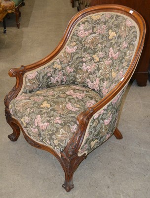 Lot 721 - A 19th century mahogany parlour chair with...
