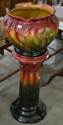 Lot 726 - A 19th century red, yellow and green glazed...