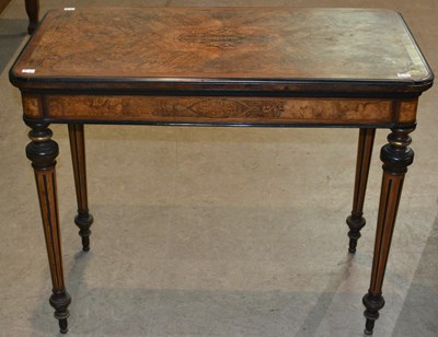 Lot 730 - A Victorian walnut, marquetry and ebony lined...