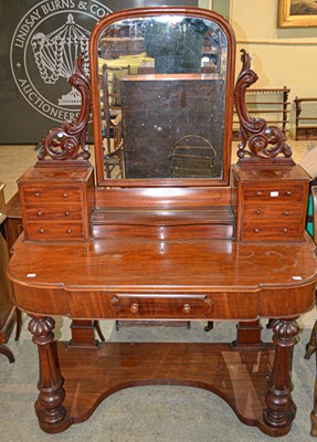Lot 732 - A Victorian mahogany mirror back dressing...