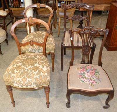 Lot 738 - A pair of 19th century walnut balloon back...