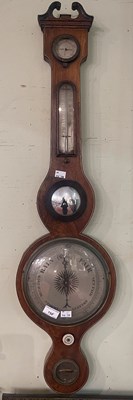 Lot 750 - A 19th century mahogany wall barometer with...