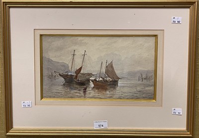 Lot 574 - William Carlaw RSW (1847-1888) 
Boats at...