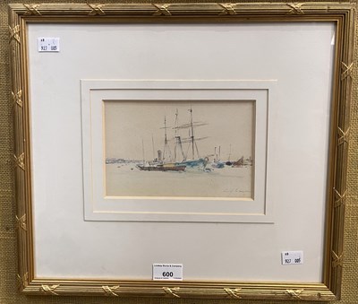 Lot 600 - Lawson 
Ships at anchor 
watercolour,...