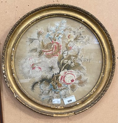 Lot 606 - Early 19th century silk work picture, of...