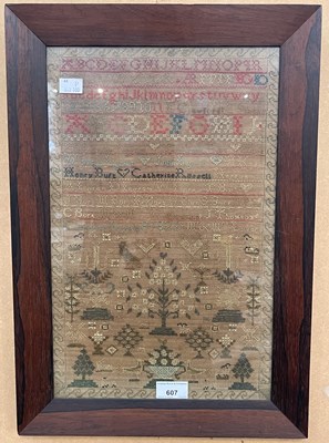 Lot 607 - An early 19th century needlework sampler by...