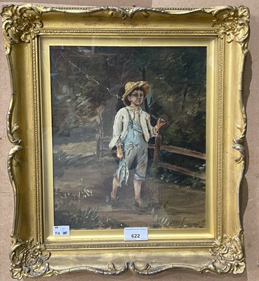 Lot 622 - G. Powell Smith Fisher boy oil on canvas board,...