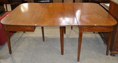 Lot 675 - A 19th century mahogany D end dining table,...