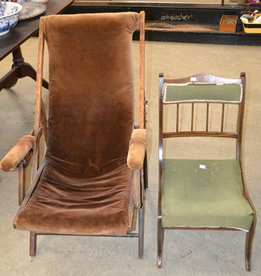 Lot 679 - A 19th century folding campaign style chair...