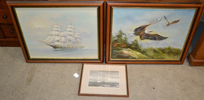 Lot 681 - Three assorted paintings, to include a...