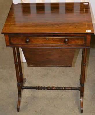 Lot 689 - A 19th century rosewood work table, with...