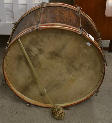 Lot 690 - An early 20th century single tension bass drum...