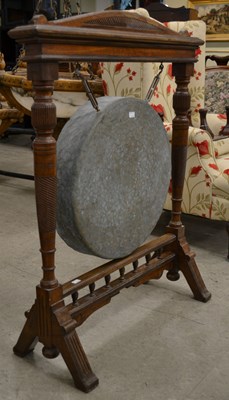 Lot 691 - A late 19th century floor standing dinner gong,...