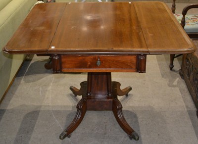 Lot 695 - A 19th century drop leaf pedestal table, with...