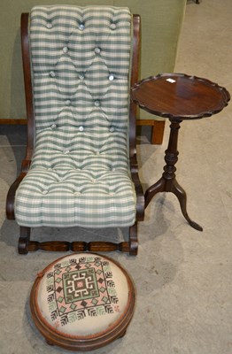 Lot 696 - A 19th century slipper chair with scrolled...