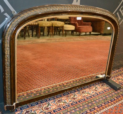 Lot 746A - A 19th century overmantle mirror with curved...