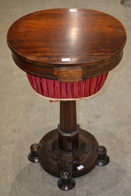Lot 1065 - A 19th century rosewood sewing box/ table with...